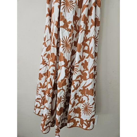 Bobbles and Lace Women’s Maxi Dress Large Sleeveless Halter Brown White Floral - Picture 10 of 12